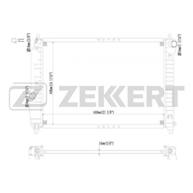 Радиатор охлаждения двигателя ZEKKERT MK-1201 MK1201