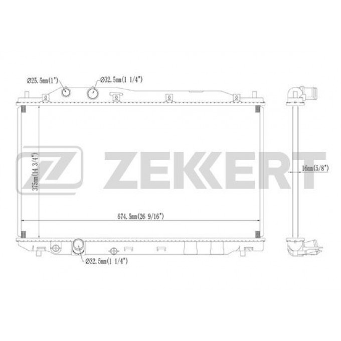 Радиатор охлаждения двигателя ZEKKERT MK-1213 MK1213