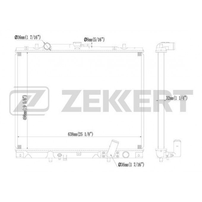 Радиатор охлаждения двигателя ZEKKERT MK-1218 MK1218