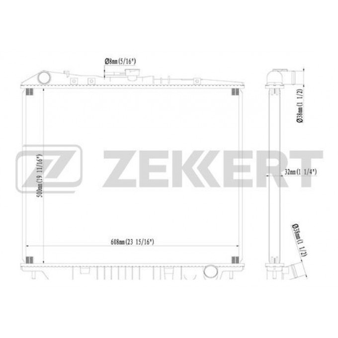 Радиатор охлаждения двигателя ZEKKERT MK-1219 MK1219