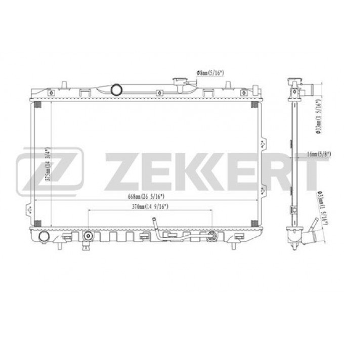 Радиатор охлаждения двигателя ZEKKERT MK-1226 MK1226