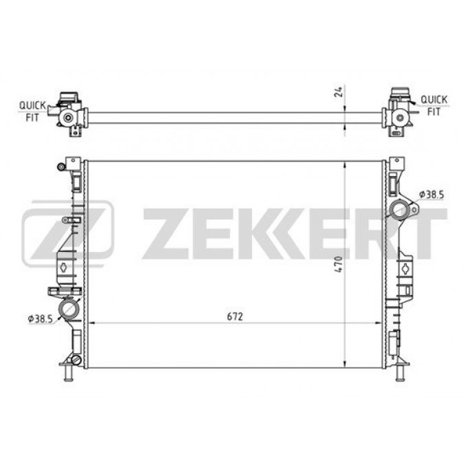 Радиатор охлаждения двигателя ZEKKERT MK-1244 MK1244