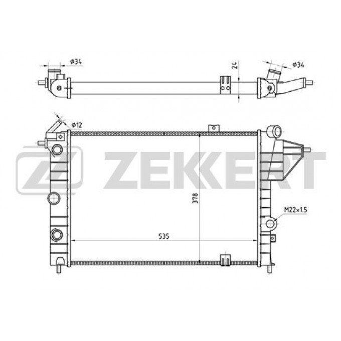 Радиатор охлаждения двигателя ZEKKERT MK-1264 MK1264