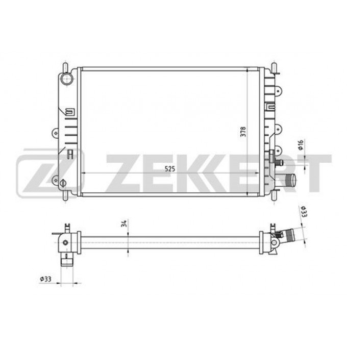 Радиатор охлаждения двигателя ZEKKERT MK-1265 MK1265