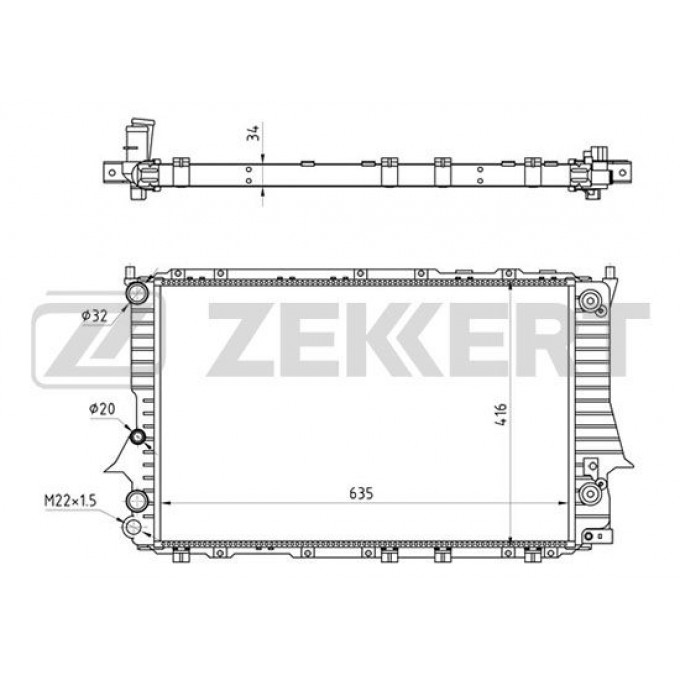 Радиатор охлаждения двигателя ZEKKERT MK-1268 MK1268