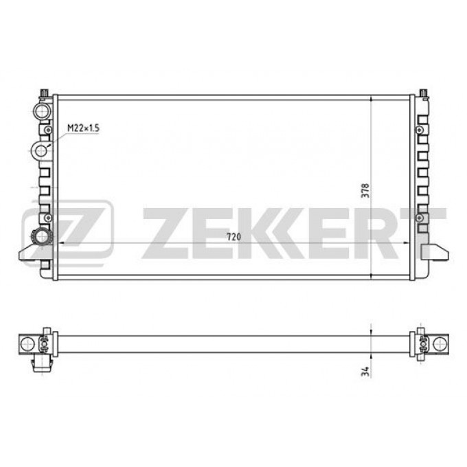 Радиатор охлаждения двигателя ZEKKERT MK-1273 MK1273