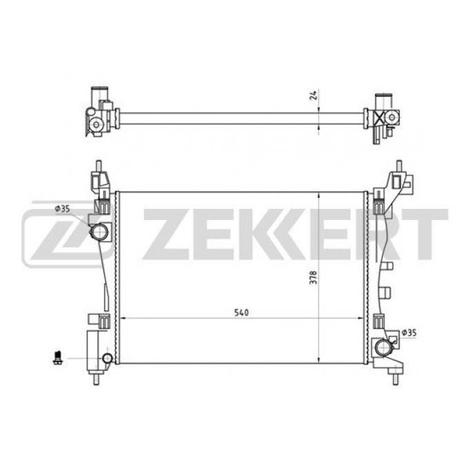 Радиатор охлаждения двигателя ZEKKERT MK-1280 MK1280