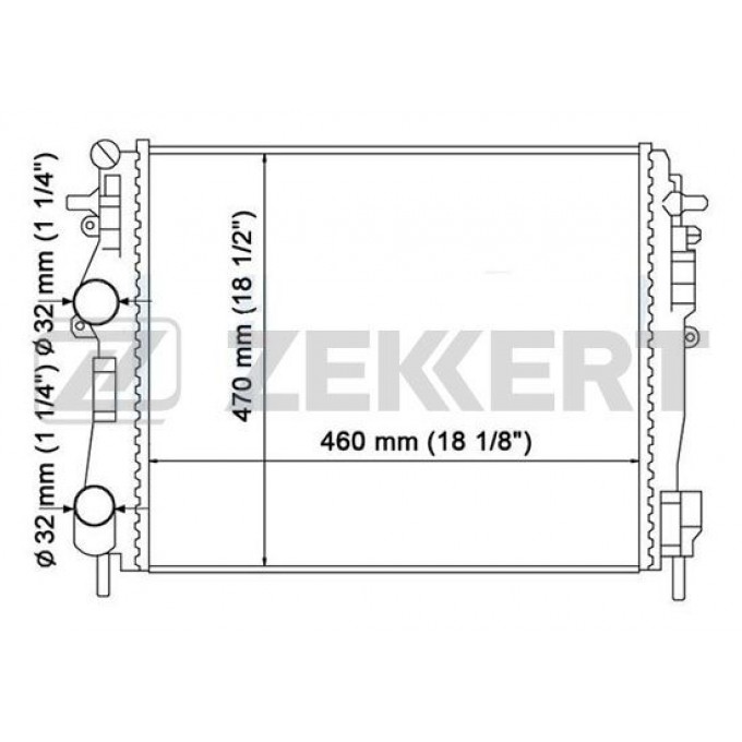 Радиатор охлаждения двигателя ZEKKERT MK-1299 MK1299