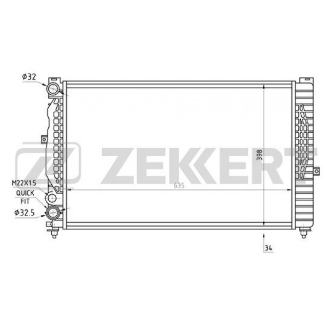 Радиатор охлаждения двигателя ZEKKERT MK-1335 MK1335