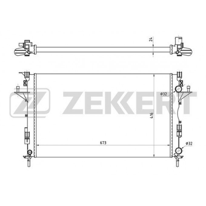 Радиатор охлаждения двигателя ZEKKERT MK-1429 MK1429