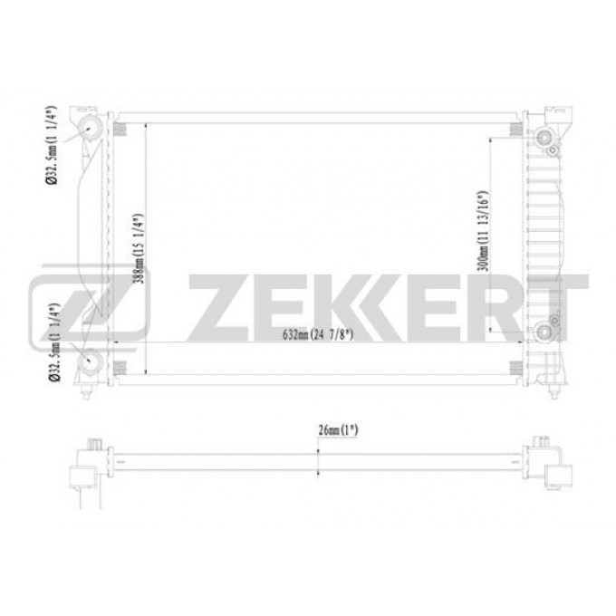 Радиатор охлаждения двигателя ZEKKERT MK-1431 MK1431