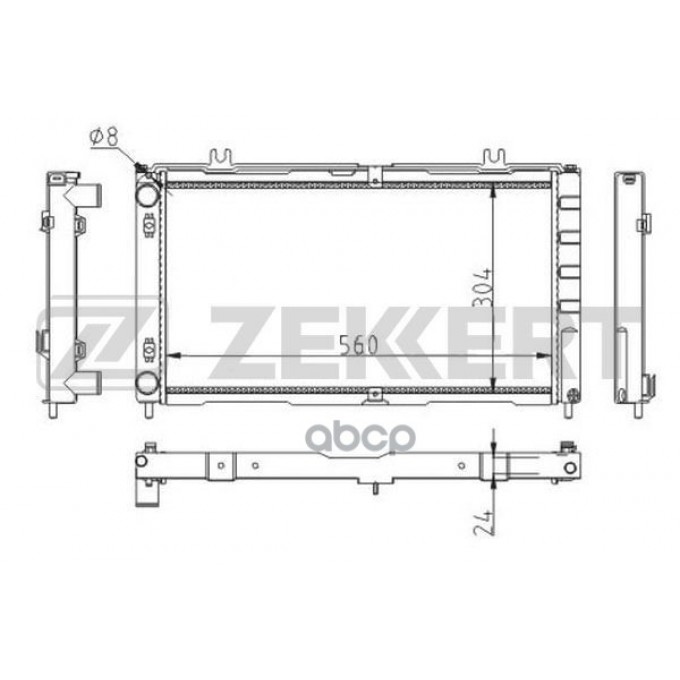 Радиатор Охлаждения Двигателя Lada Priora (2170 2172) 08- ZEKKERT арт. MK1501