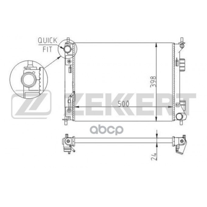 Радиатор Охлаждения Двигателя Hyundai Ix20 10- Kia Venga 10- ZEKKERT арт. MK1593